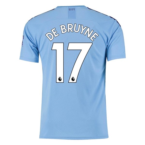 Camiseta Manchester City NO.17 De Bruyne Primera equipo 2019-20 Azul